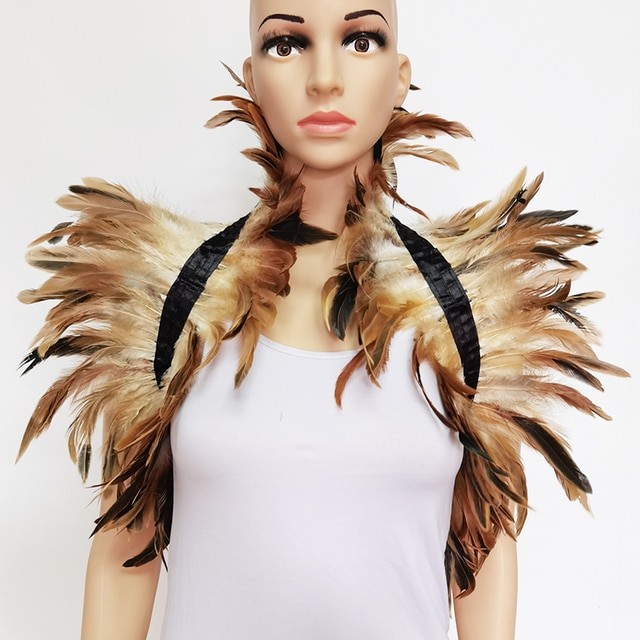 Premium feather shoulder wrap, designed as a unisex accessory for bold cosplay, festivals, & party wear.