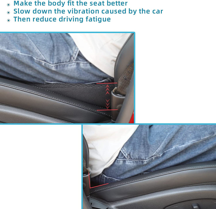 Washable memory foam car booster seat for enhanced driving comfort & posture support.