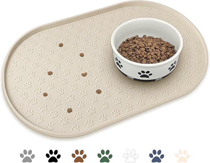 Pet Feeding Mat with Non-Slip Surface & Spill Protection