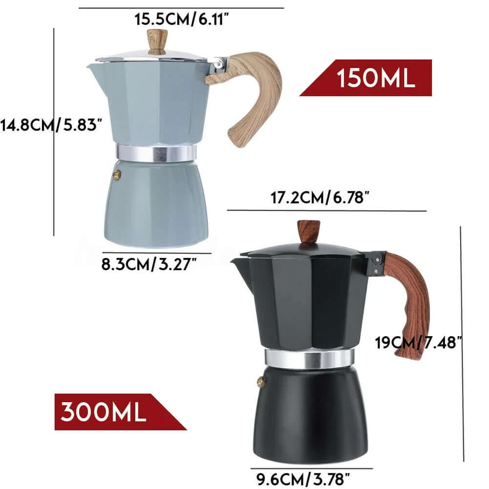 Espressokocher Mokkakanne Aluminium 150/300ml