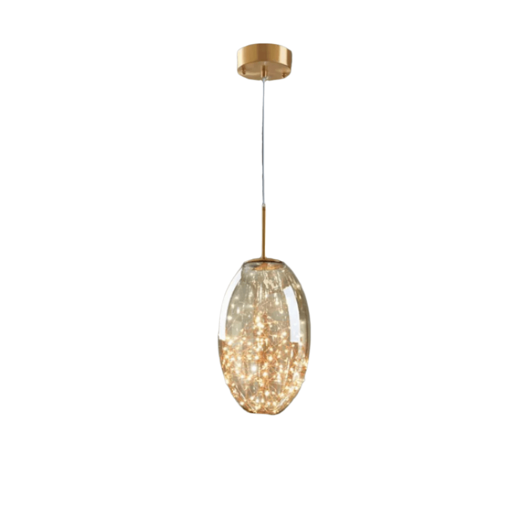 Moderne Glas-Pendelleuchte Sternenhimmel Grau