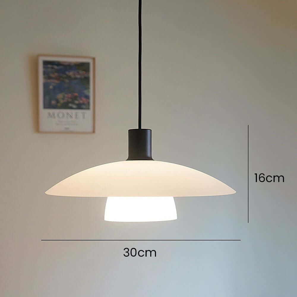 Minimalistische Pendelleuchte Weißglas