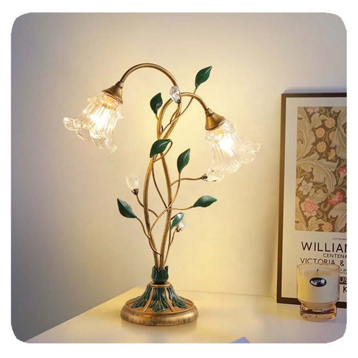 Blumen-Tischlampe Vintage-Stil 45x55cm