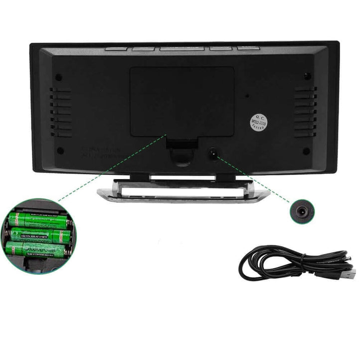 Gebogener LED-Wecker - Digitaluhr mit Nachtmodus