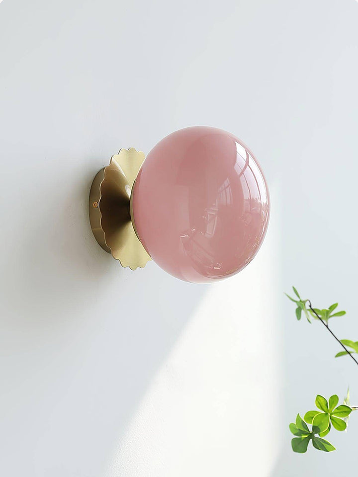 Moderne Rosa Glas Wandleuchte