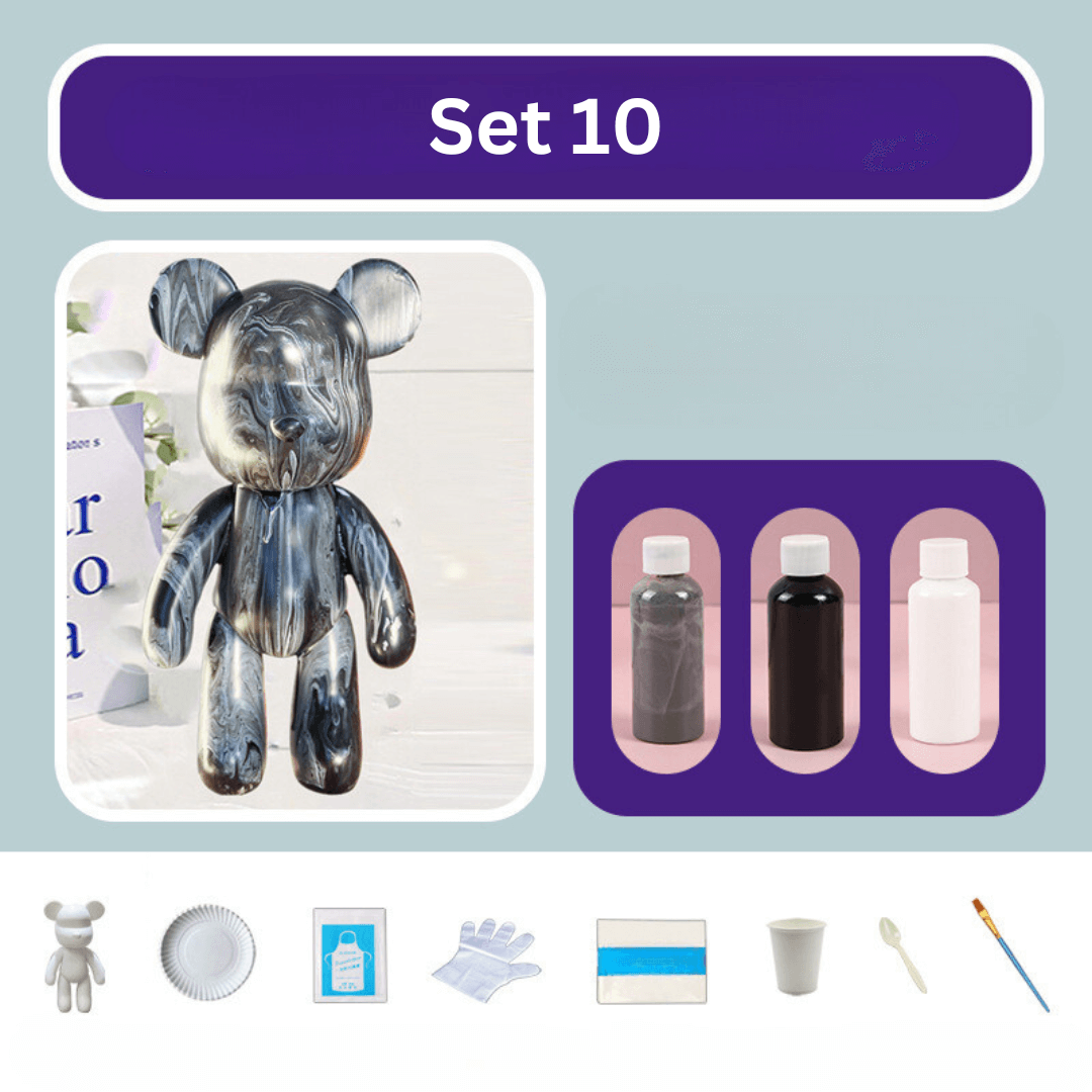 Handbemalter Deko-Bär - Farbenfrohe Wohnraumgestaltung