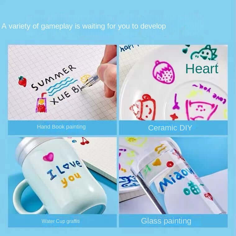 12er-Set 3D-Gelstifte für kreative Kunst