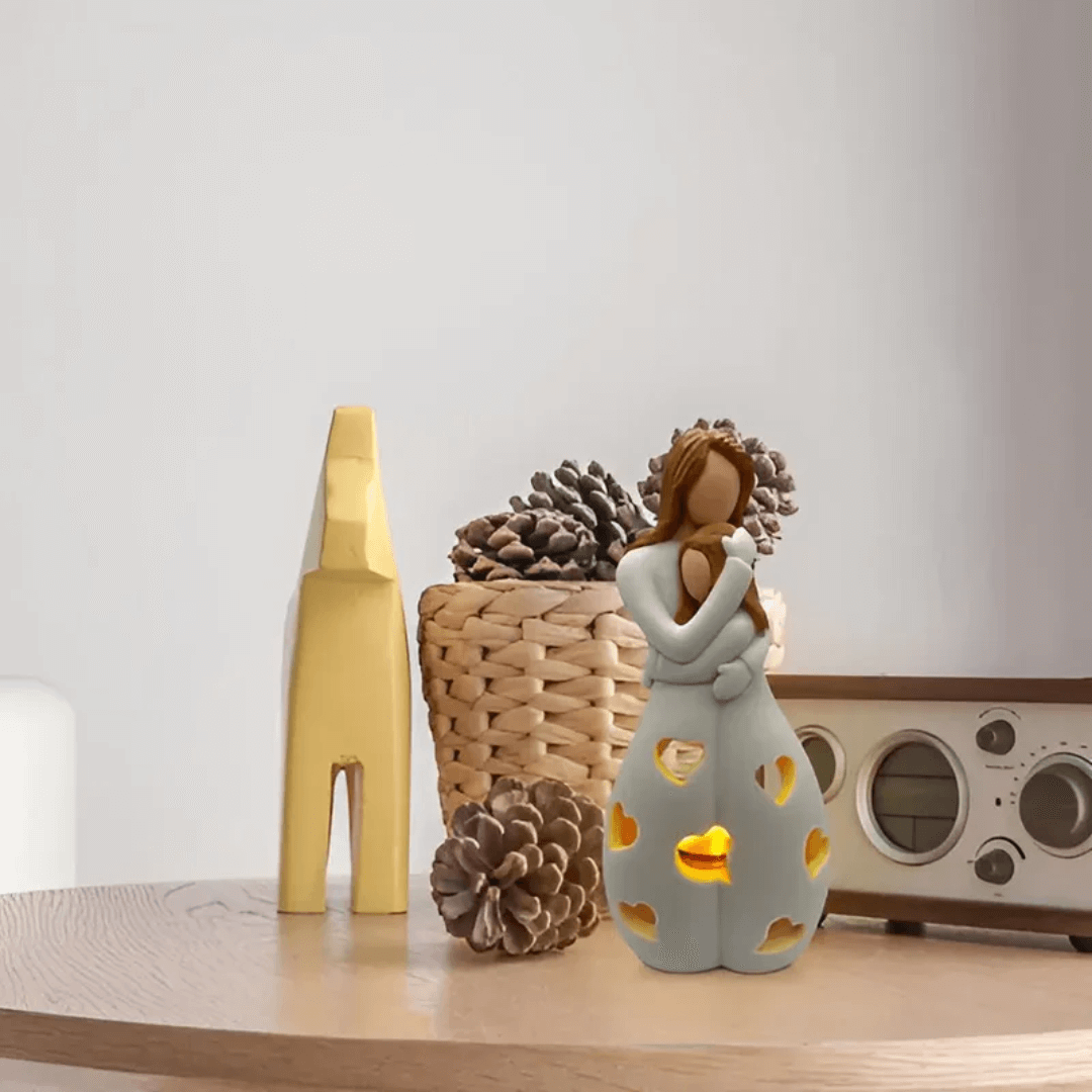 Mutter-Tochter-Kerzenhalter Skulptur