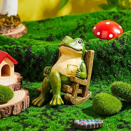 Leuchtender Gartenfrosch Dekofigur