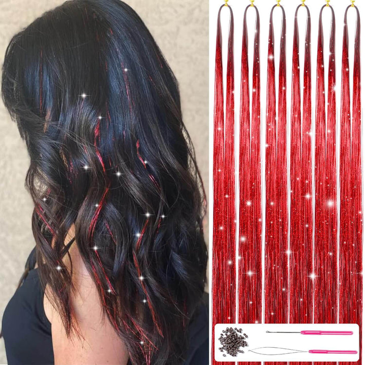 Glitzer Haar-Tinsel Set - Funkelnde Strähnen