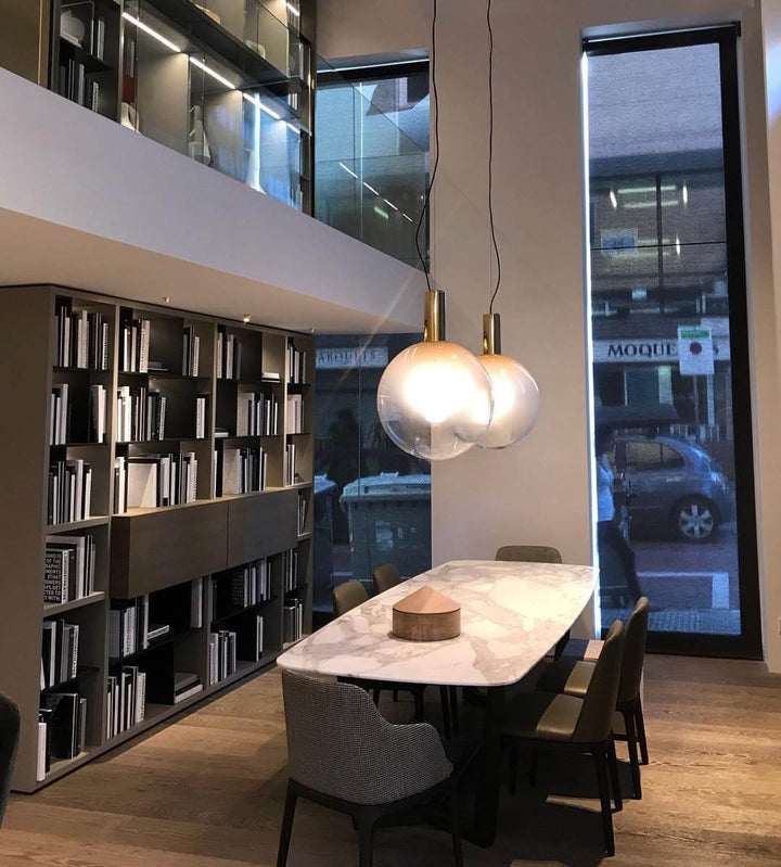 Elegante Pendelleuchte Glas & Metall