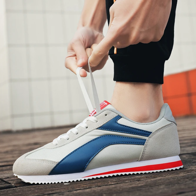 Classic men's RetroStride sneakers for everyday wear; lightweight & comfortable casual footwear.