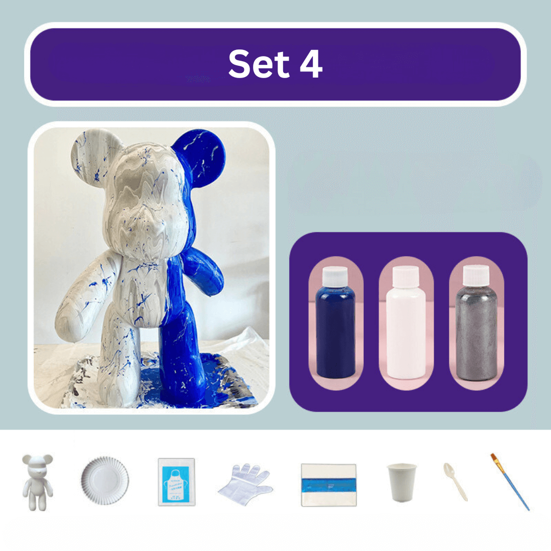 Handbemalter Deko-Bär - Farbenfrohe Wohnraumgestaltung