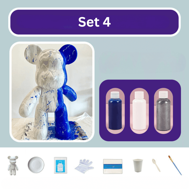 Handbemalter Deko-Bär - Farbenfrohe Wohnraumgestaltung