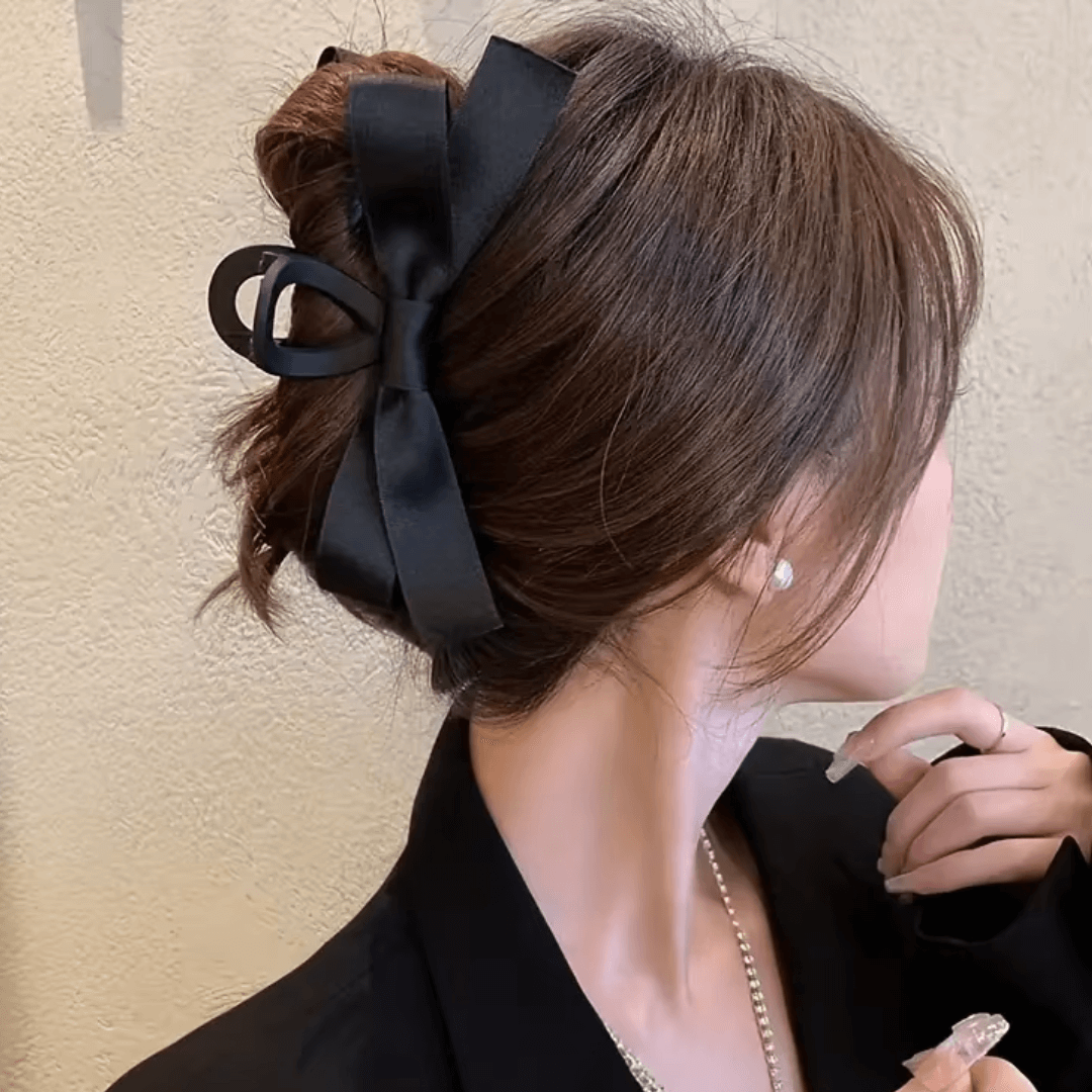 Große Satinschleifen-Haarklammern, 4er-Set