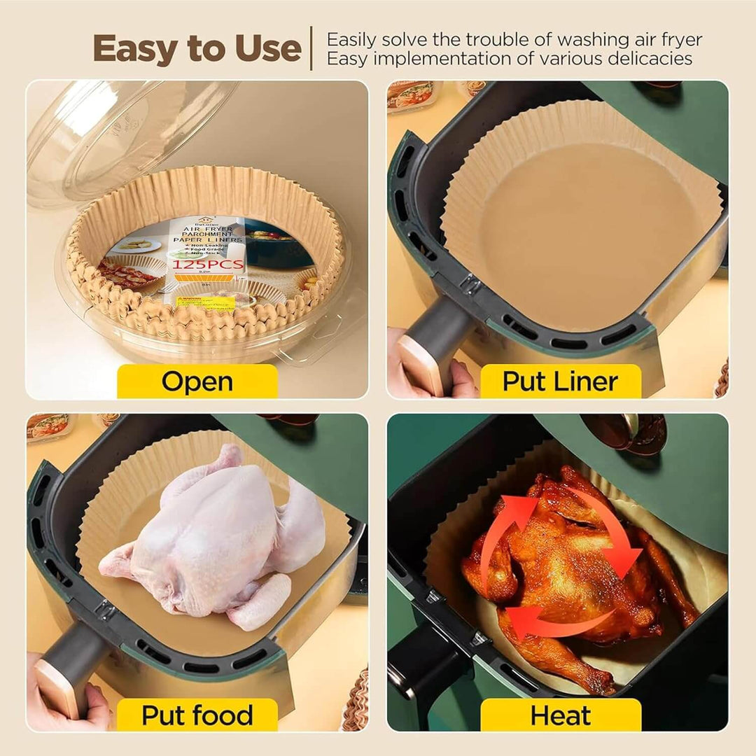 Einweg-Airfryer-Papierformen, antihaftbeschichtet