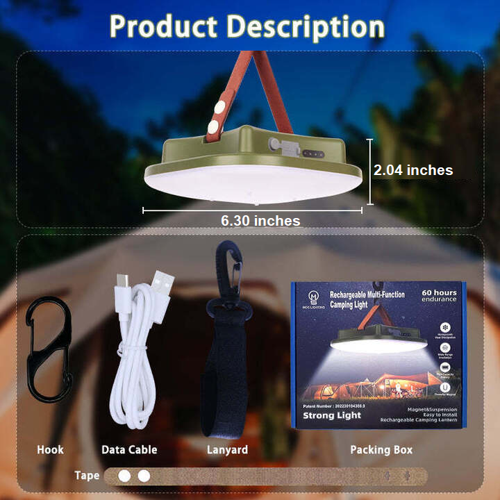 Portable 80W LED solar light with zoom, perfect outdoor gear for camping & emergencies.