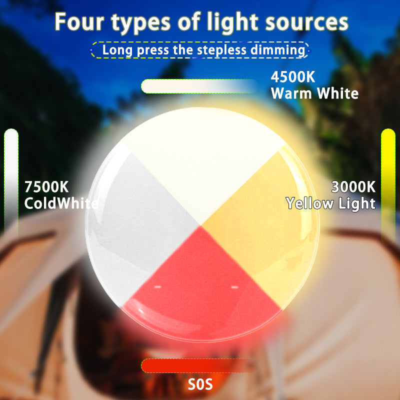 Rechargeable 80W solar LED lantern for camping, featuring a powerful zoom flashlight.