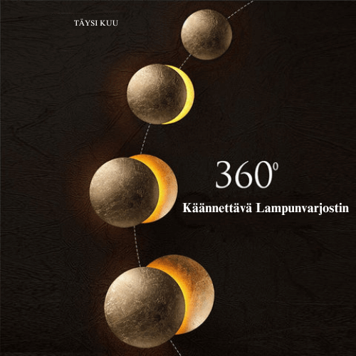 Goldene Wandleuchte mit Sonnenfinsternis-Effekt