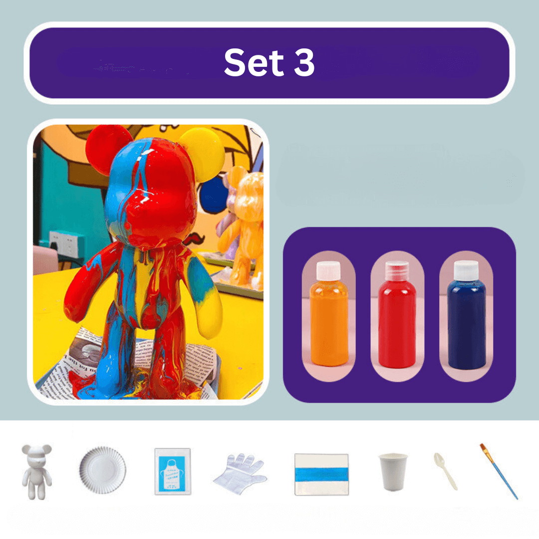 Handbemalter Deko-Bär - Farbenfrohe Wohnraumgestaltung