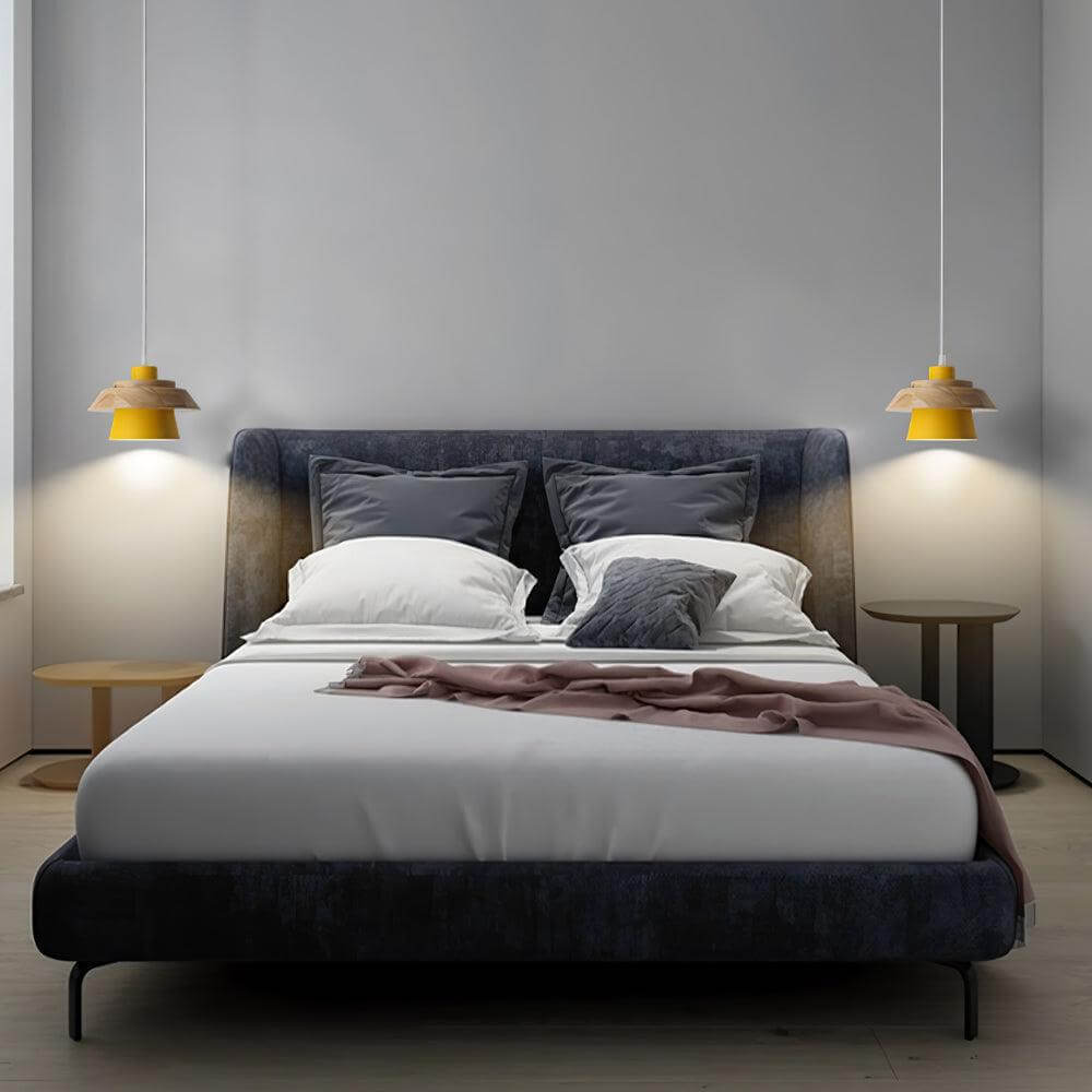 Hängeleuchte Holz Stein Design Pendelleuchte