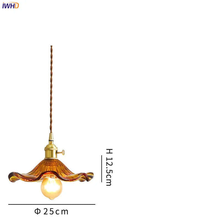 LED-Hängeleuchte, Buntglas & Kupfer - Modernes Design