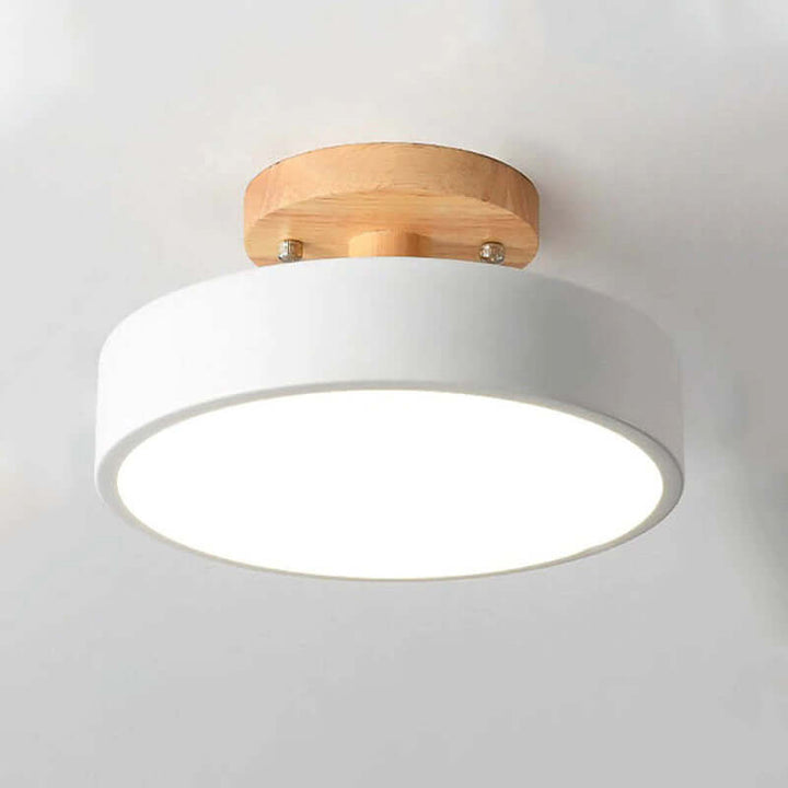 Dimmbare LED Deckenleuchte Holz