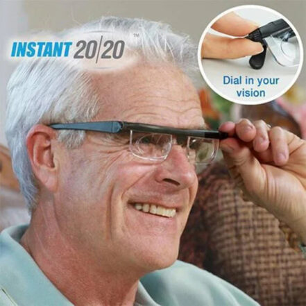 Solve presbyopia with unisex adjustable focus reading glasses for both near & far vision. Easy vision aid.