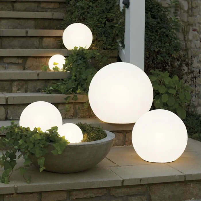 LED Gartenkugellampe, Solar, 20cm, Farbwechsel