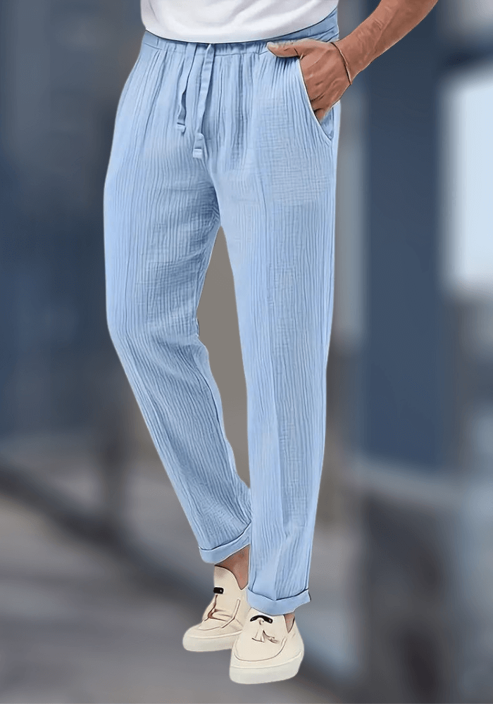 Luftig lockere Leinenhose Herren, Loose Fit