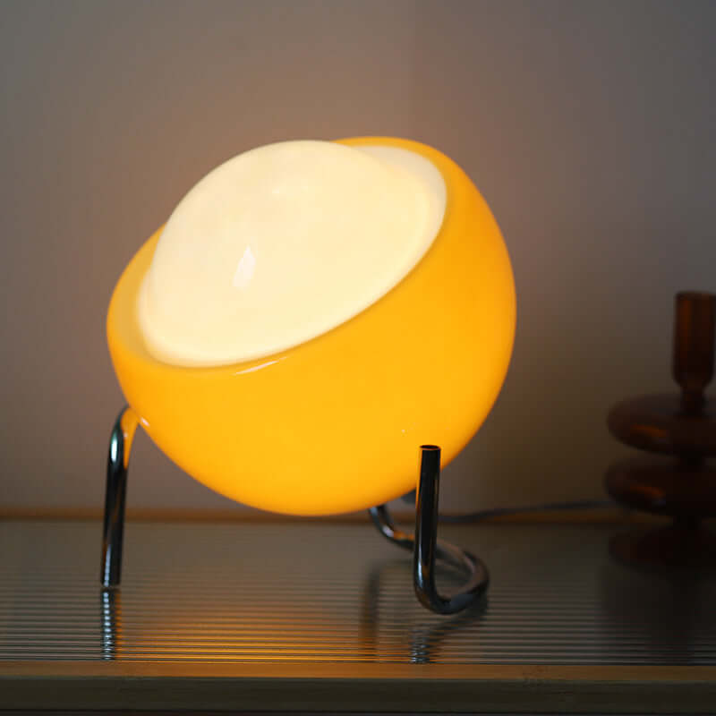 Retro Bauhaus Tischlampe Glas-Stein LED