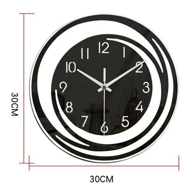 Moderne Acryl Wanduhr - Schwarz