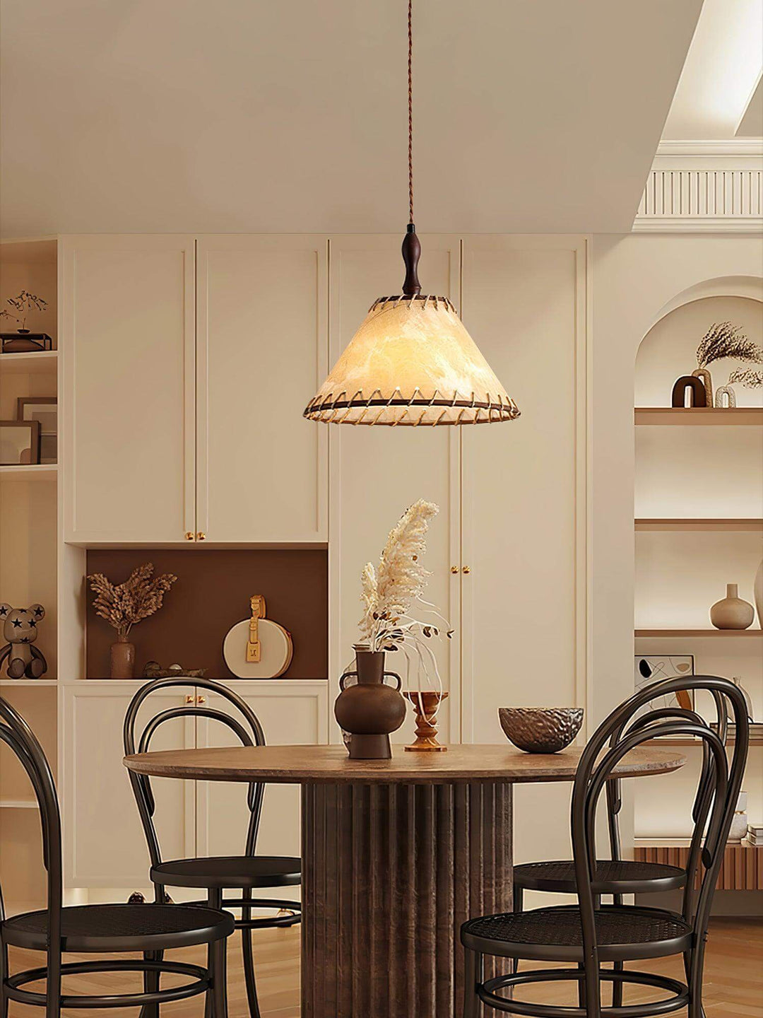 Holz & Stoff Hängeleuchte