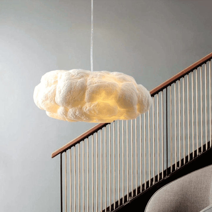 Wolken LED Hängelampe Baumwolle - PVC Weiß