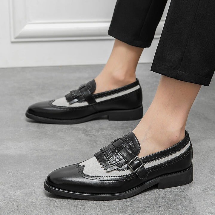 Men's formal brogue loafers, comfortable slip-on Regent style perfect for all-day wear.