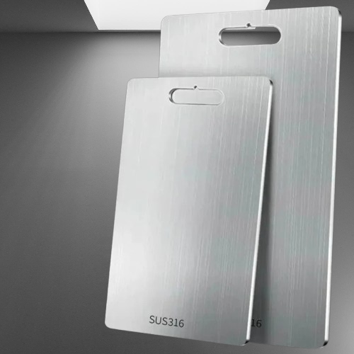 Hygienic titanium kitchen chopping board for efficient food preparation and meal prep.