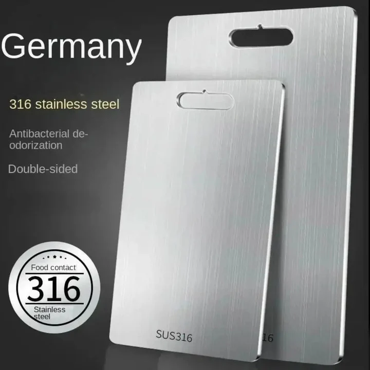 Durable titanium cutting board, perfect for daily kitchen tasks, food prep, and outdoor cooking hygiene.