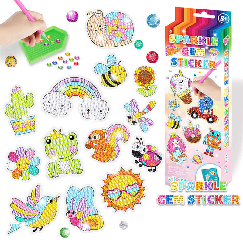 Kinder-Diamant-Sticker Set - Glitzernde Bastel-Steine