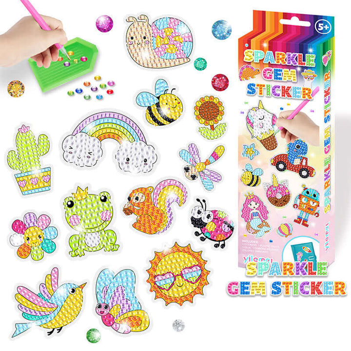 Kinder-Diamant-Sticker Set - Glitzernde Bastel-Steine