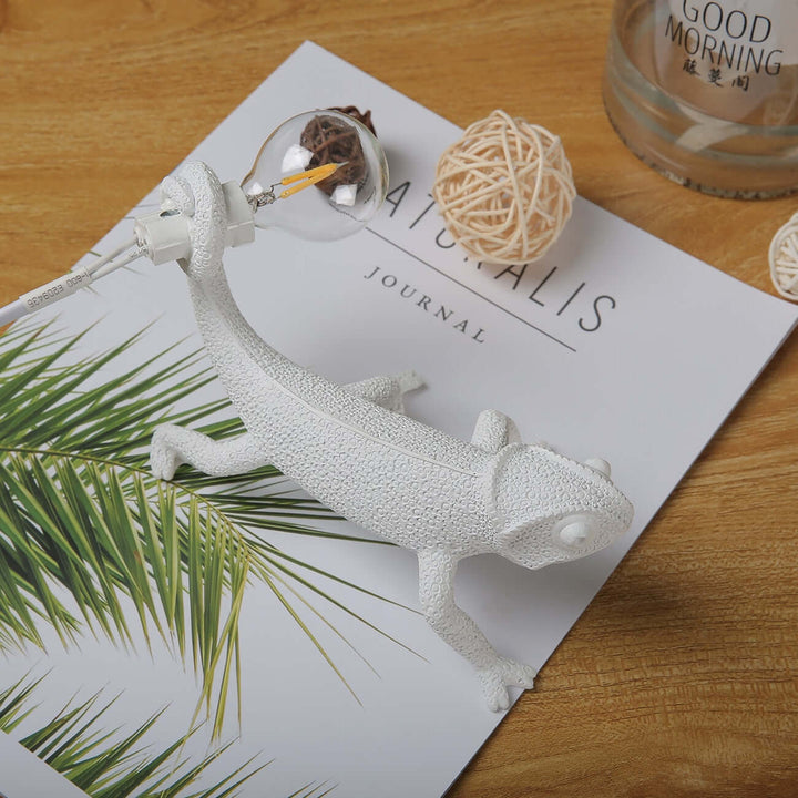 Dekorative Eidechsen Tischlampe aus Harz