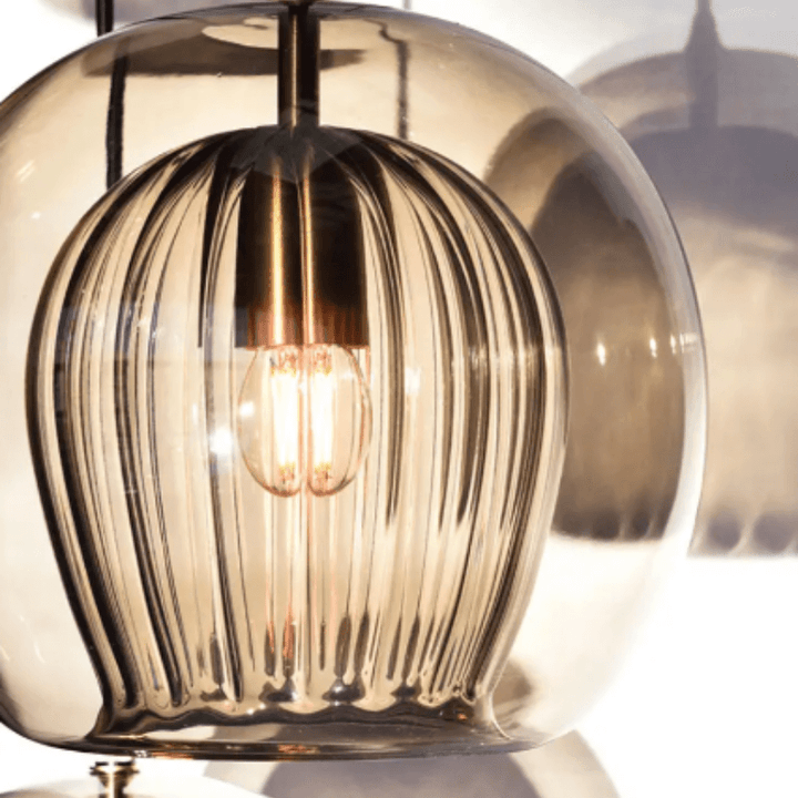 Moderne Hängeleuchte, Aluminium & Glas, LumaLite