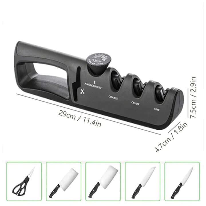 4-in-1 Messerschärfer-Set - Profi-Schleifgerät für Küche