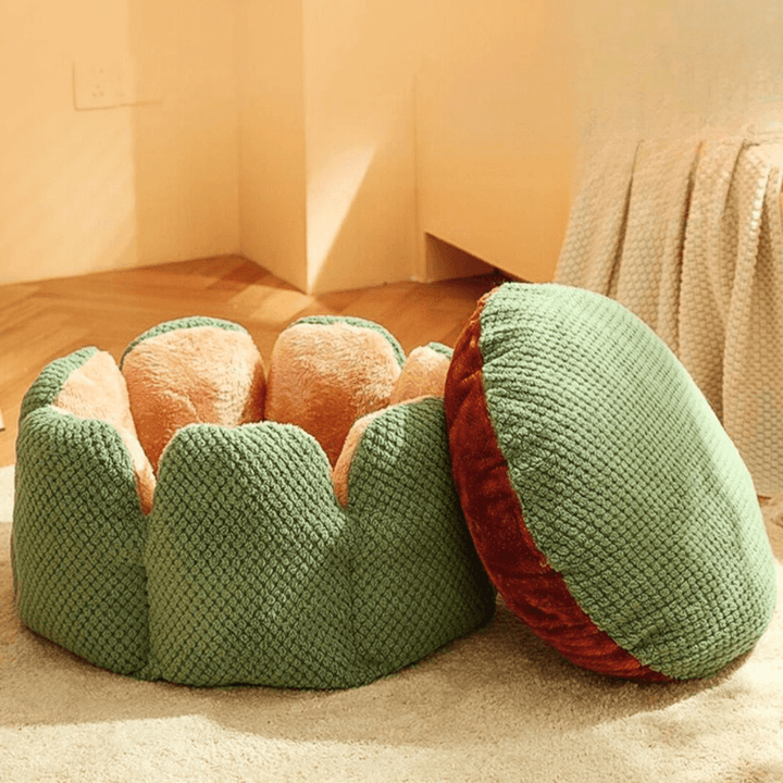 Kuscheliges Blüten-Haustierbett für Katzen & Hunde