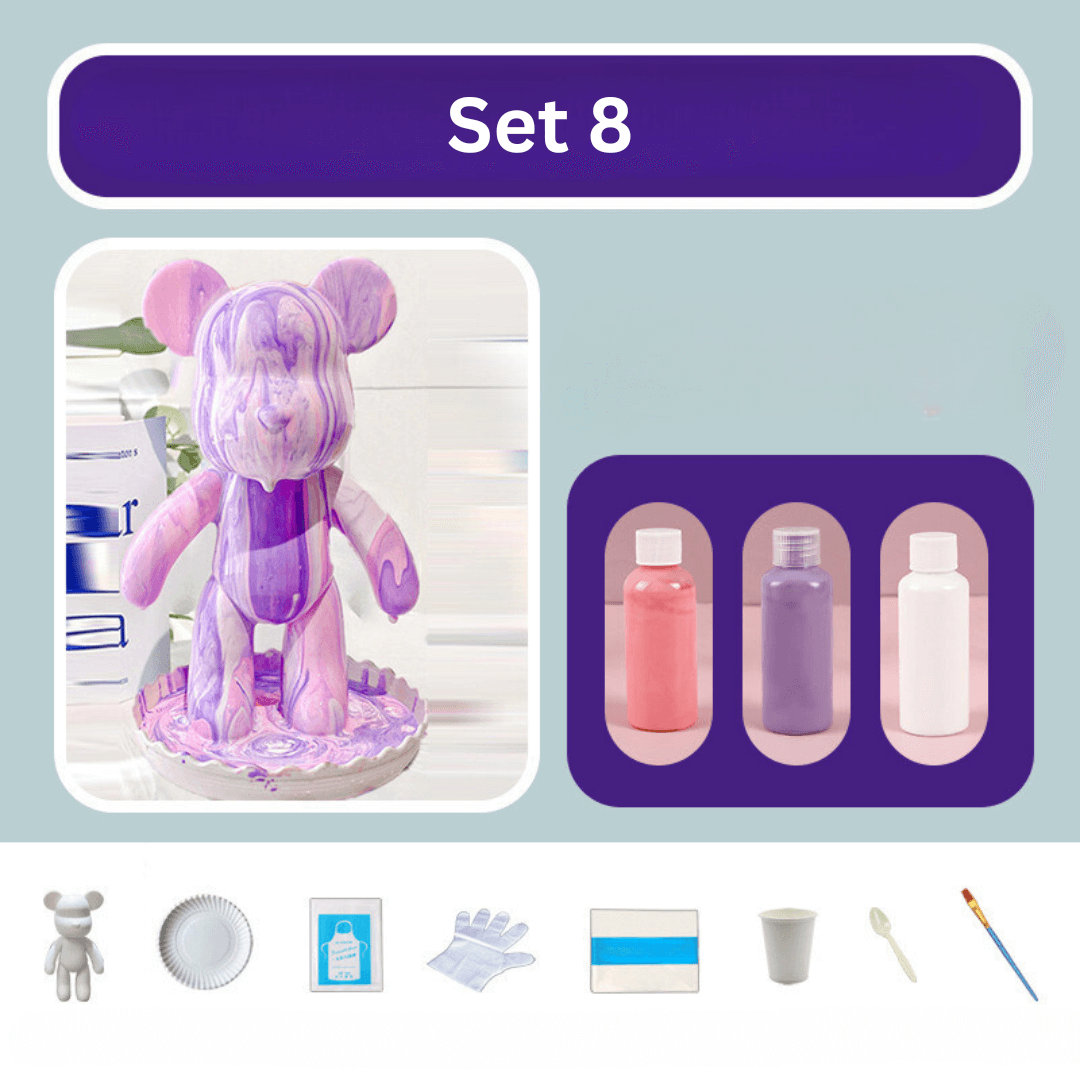 Handbemalter Deko-Bär - Farbenfrohe Wohnraumgestaltung