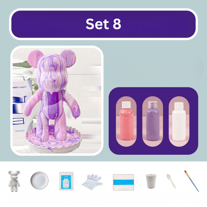 Handbemalter Deko-Bär - Farbenfrohe Wohnraumgestaltung