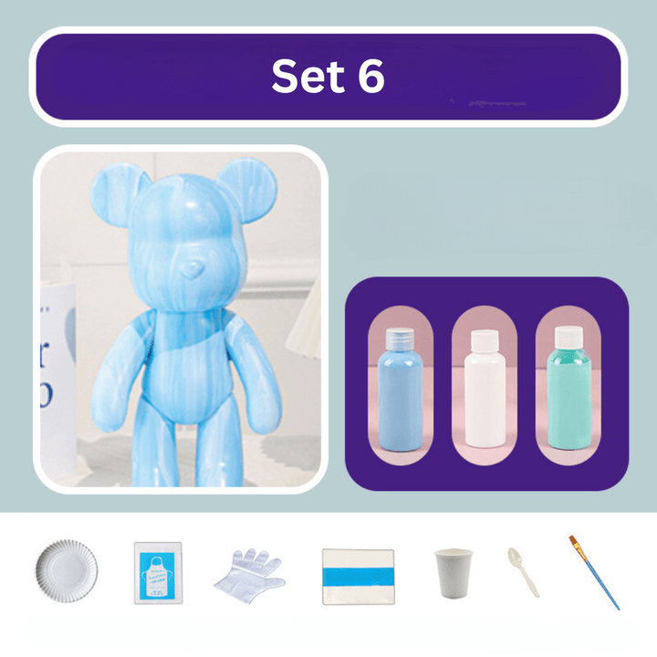 Handbemalter Deko-Bär - Farbenfrohe Wohnraumgestaltung