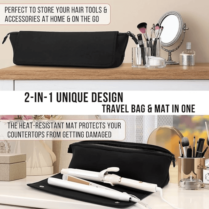 Hitzebeständige Styling-Matte & Reisetasche 2-in-1