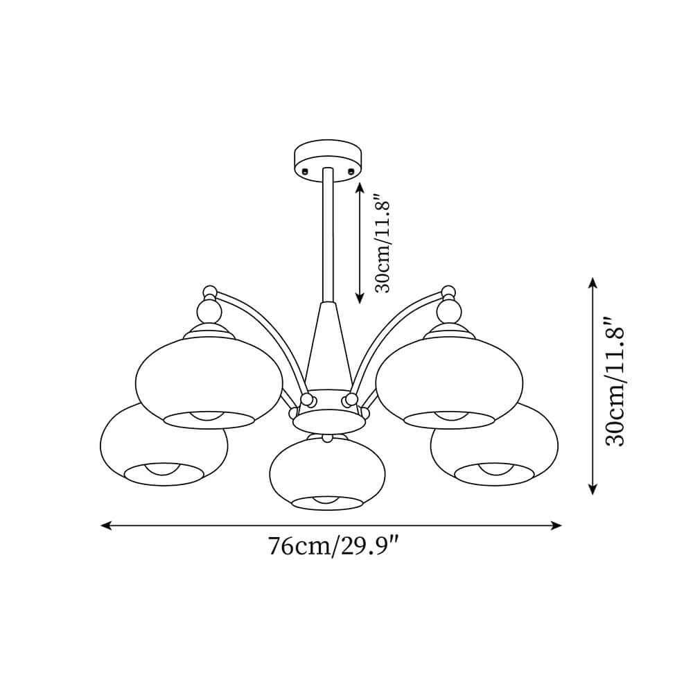 Retro Kronleuchter Holz & Messing