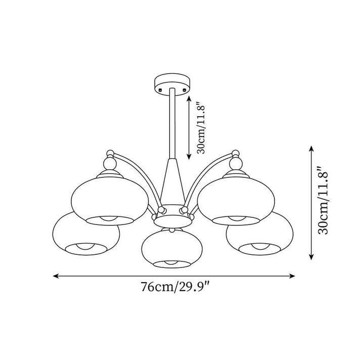 Retro Kronleuchter Holz & Messing