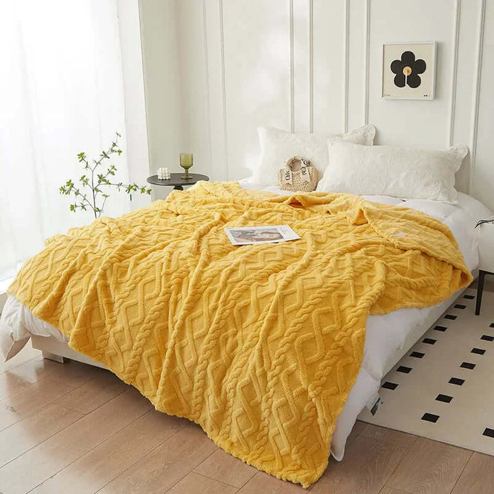 Kuscheldecke - Doppelseitig, Wolloptik, Weich